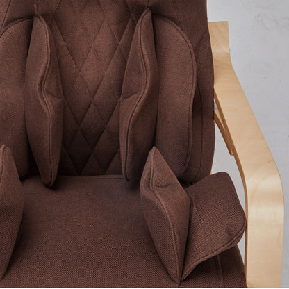 Massage rocking chair brown quilted fabric with wooden armrests, Baby Rockers on Tampa Home & Garden Store