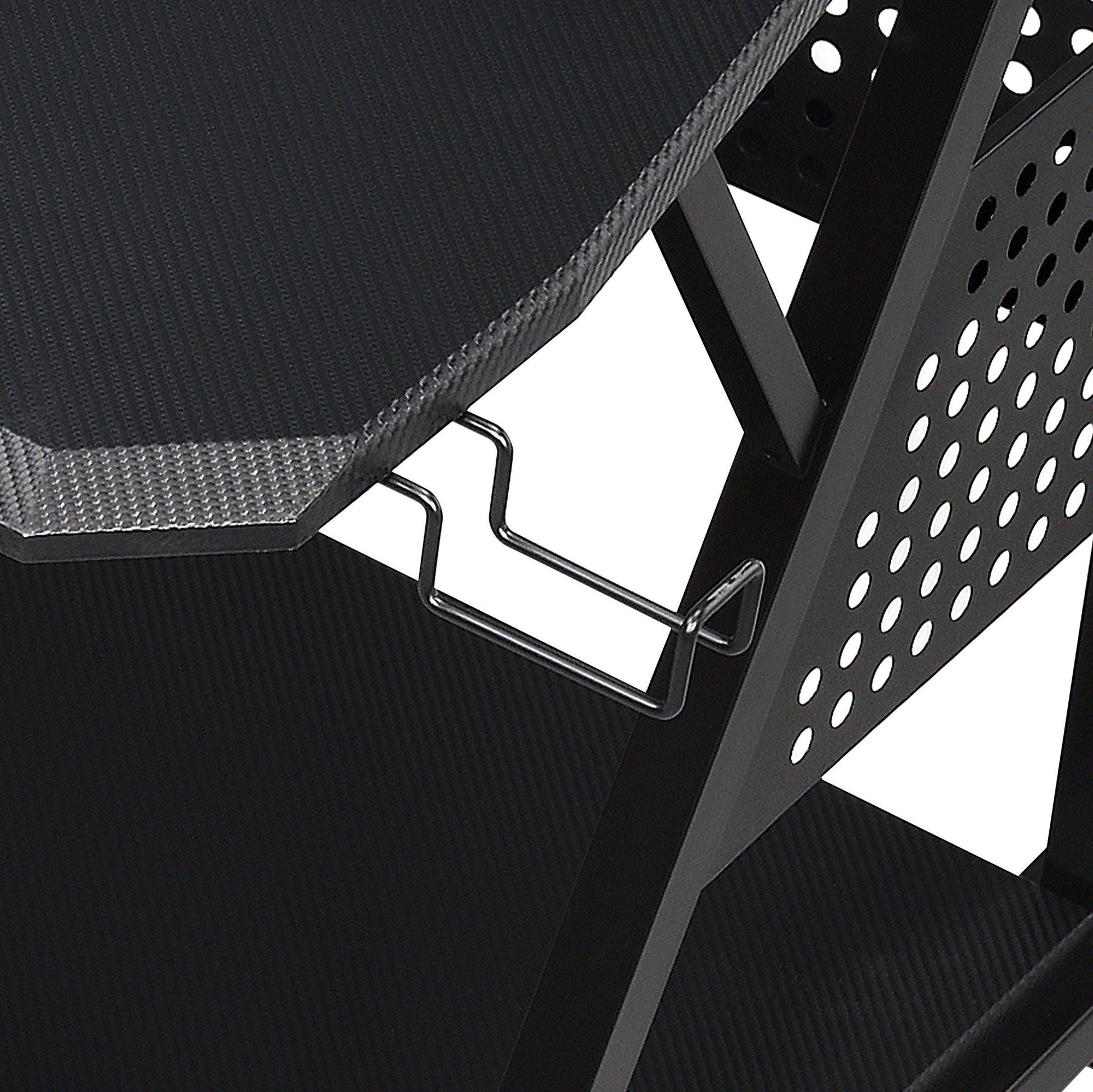 Willow Versatile Music Desk power station by HouseOfZazla with black perforated metal panel on Tampa Home & Garden Store