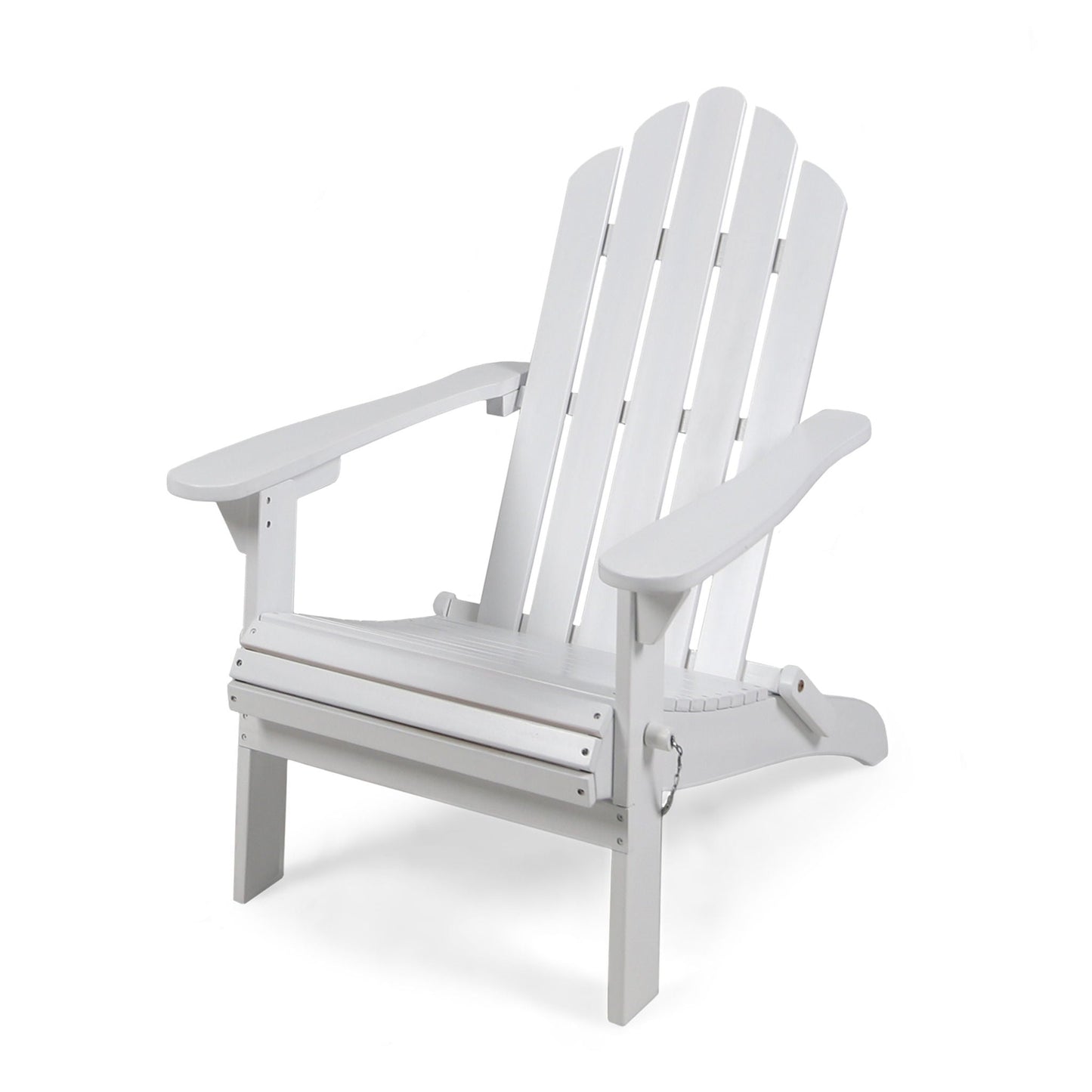 Aurascape Outdoor Acacia Wood Foldable Adirondack Chair by HouseOfZazla, white finish on Tampa Home & Garden Store