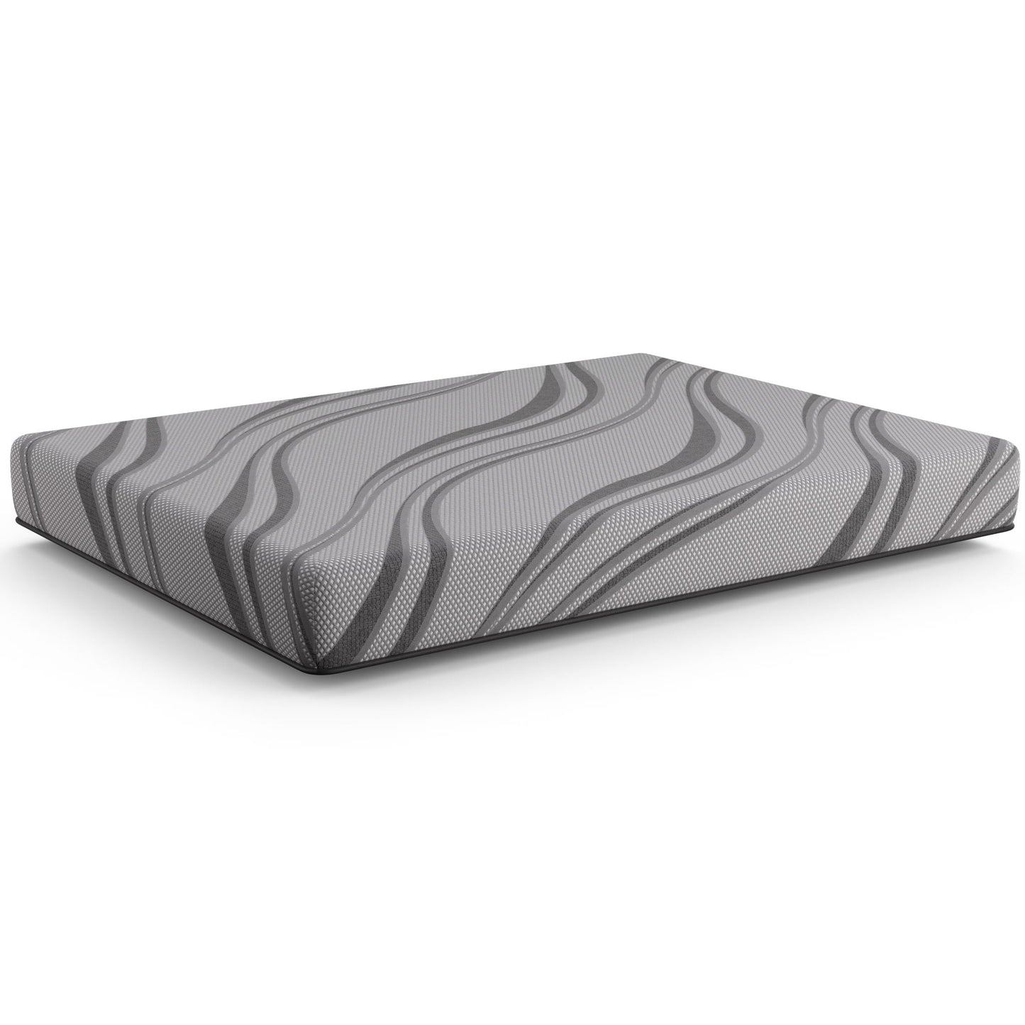 HouseOfZazla Bib NL 8in Pro Gel Foam Firm Hybrid Mattress with gray wavy pattern cover on Tampa Home & Garden Store