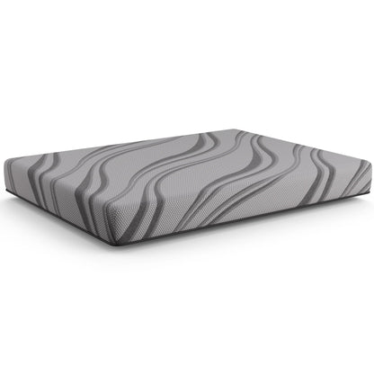 HouseOfZazla Bib NL 8in Pro Gel Foam Firm Hybrid Mattress with gray wavy pattern cover on Tampa Home & Garden Store