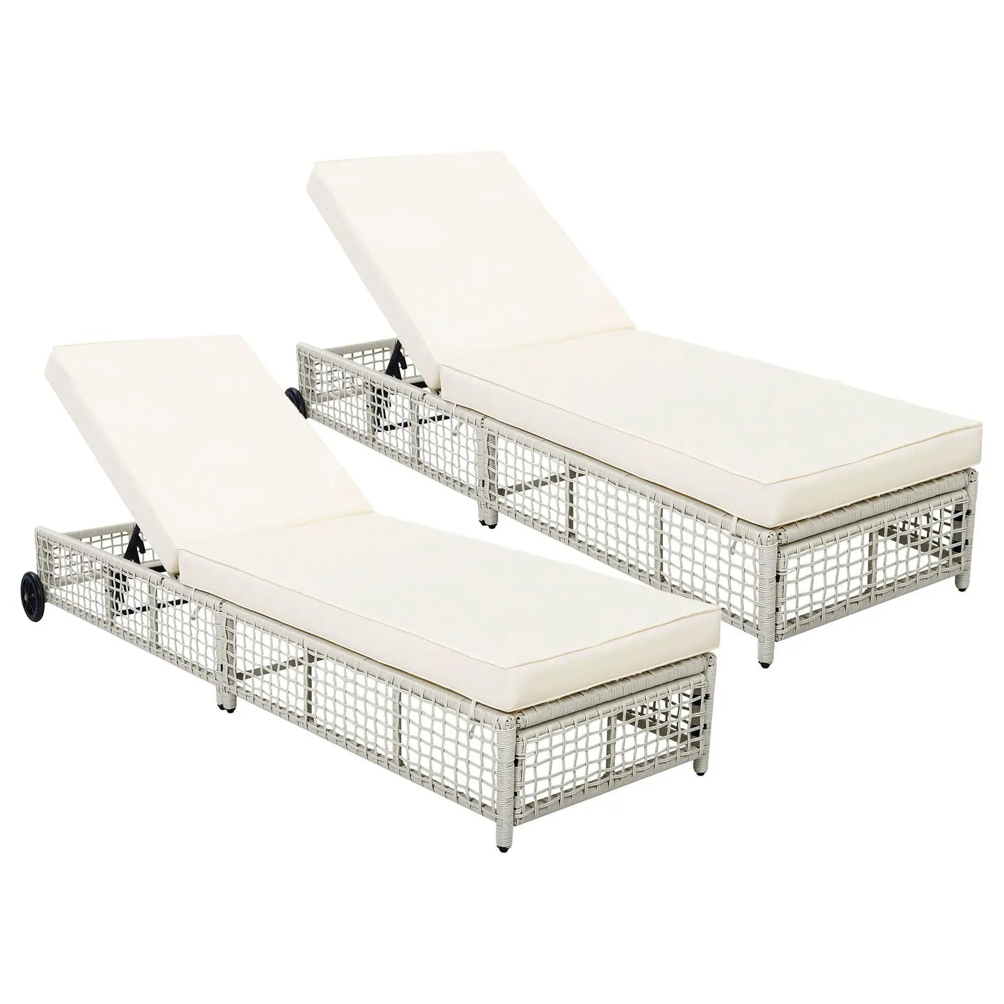 Lounge Chair With 5 Position Backrest Wheels
