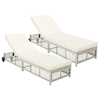 Lounge Chair With 5 Position Backrest Wheels