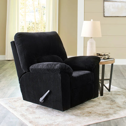 SimpleJoy rocker recliner in dark navy corduroy with plush cushions on Tampa Home & Garden Store