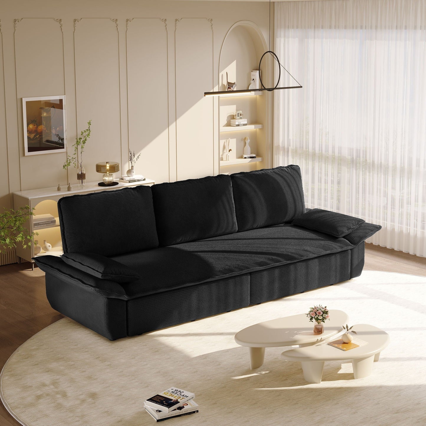King Size Pull Out Sofa Bed and Chaise Lounge
