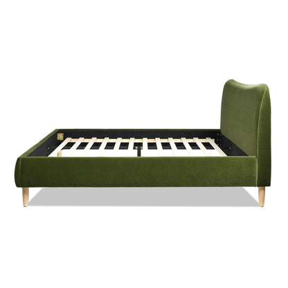 Curved Headboard and Upholstered Platform Bed