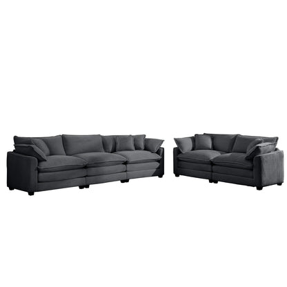 Elegant Sectional Sofa Set with Deep Seats