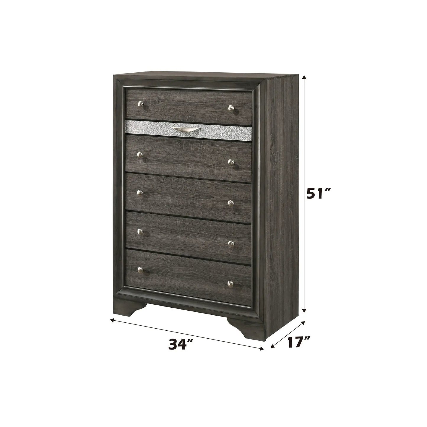 Naima Five Drawer Vertical Storage Chest Glide