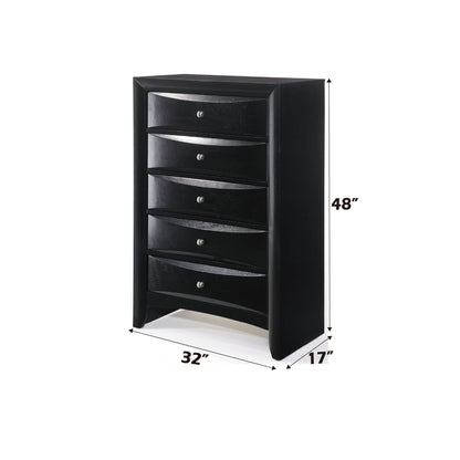 Ireland Elegant Design Storage Chest, black glossy accent chest with curved drawers on Tampa Home & Garden Store