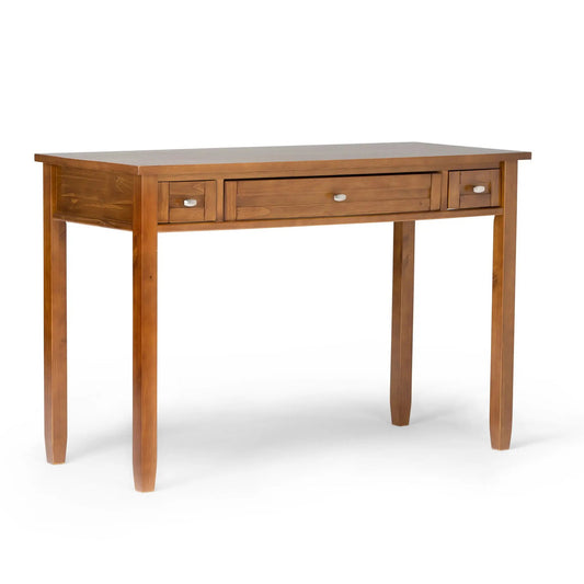 Warm Shaker handcrafted desk in rich wood finish with central long drawer and side drawers on Tampa Home & Garden Store