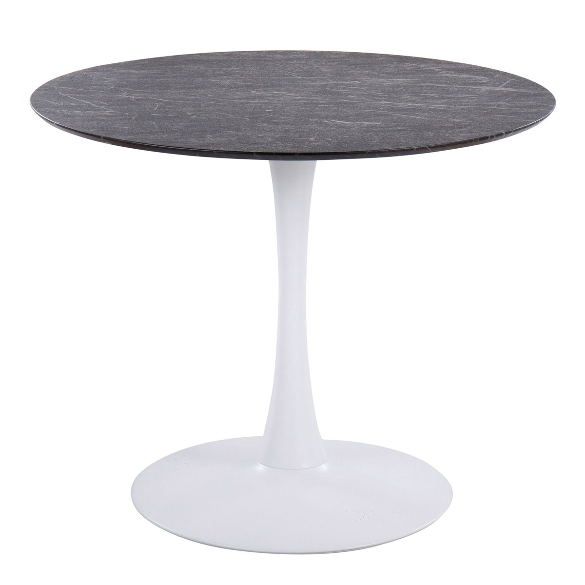 Modern dining table with dark marble top and white pedestal base by HouseOfZazla on Tampa Home & Garden Store
