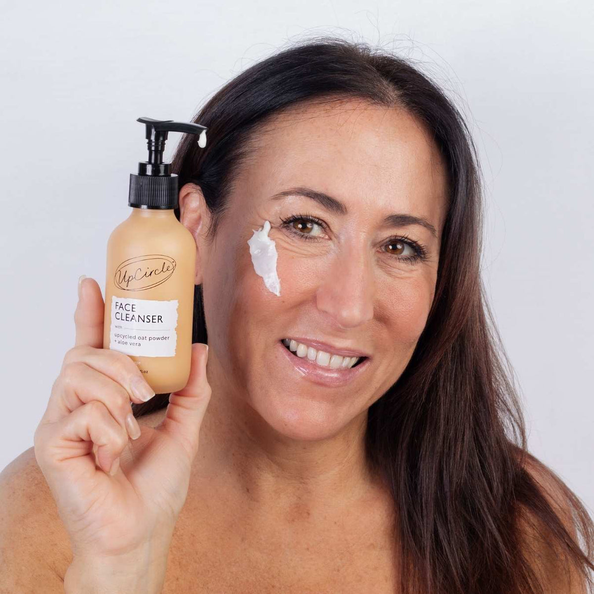 UpCircle Face Cleanser bottle with pump and oat powder + aloe vera on Tampa Home & Garden Store