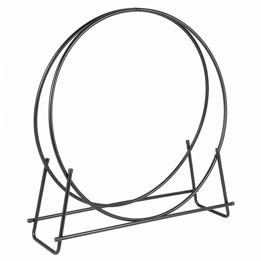 45-inch round firewood rack with heavy-duty black metal frame on Tampa Home & Garden Store