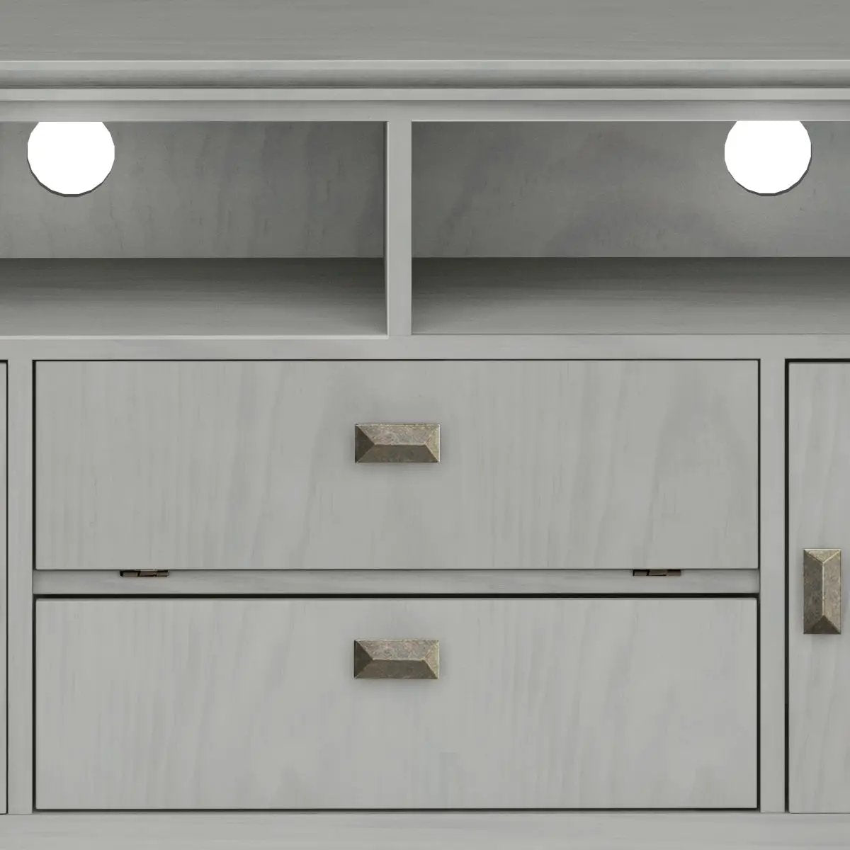 Artisan Tv Media Stand Glass Doors and Drawers