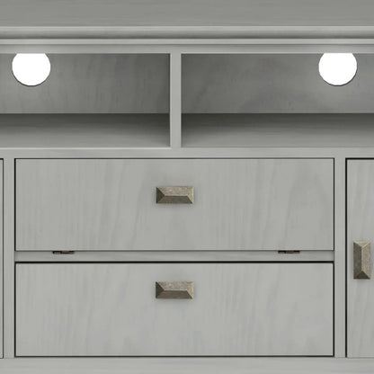 Artisan Tv Media Stand Glass Doors and Drawers