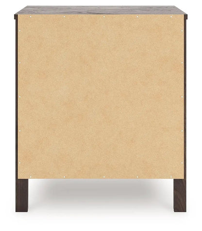 Calverson Night Stand Walnut Finish with Handle