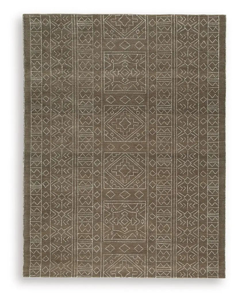 Merrittman rug, brown geometric pattern, area rug by Unique Piece Furniture on Tampa Home & Garden Store