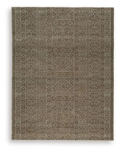Merrittman rug, brown geometric pattern, area rug by Unique Piece Furniture on Tampa Home & Garden Store
