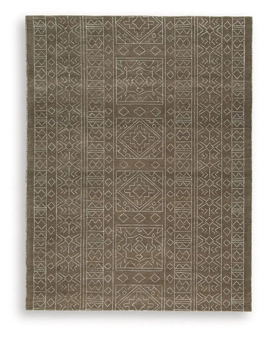 Merrittman rug, brown geometric pattern, area rug by Unique Piece Furniture on Tampa Home & Garden Store