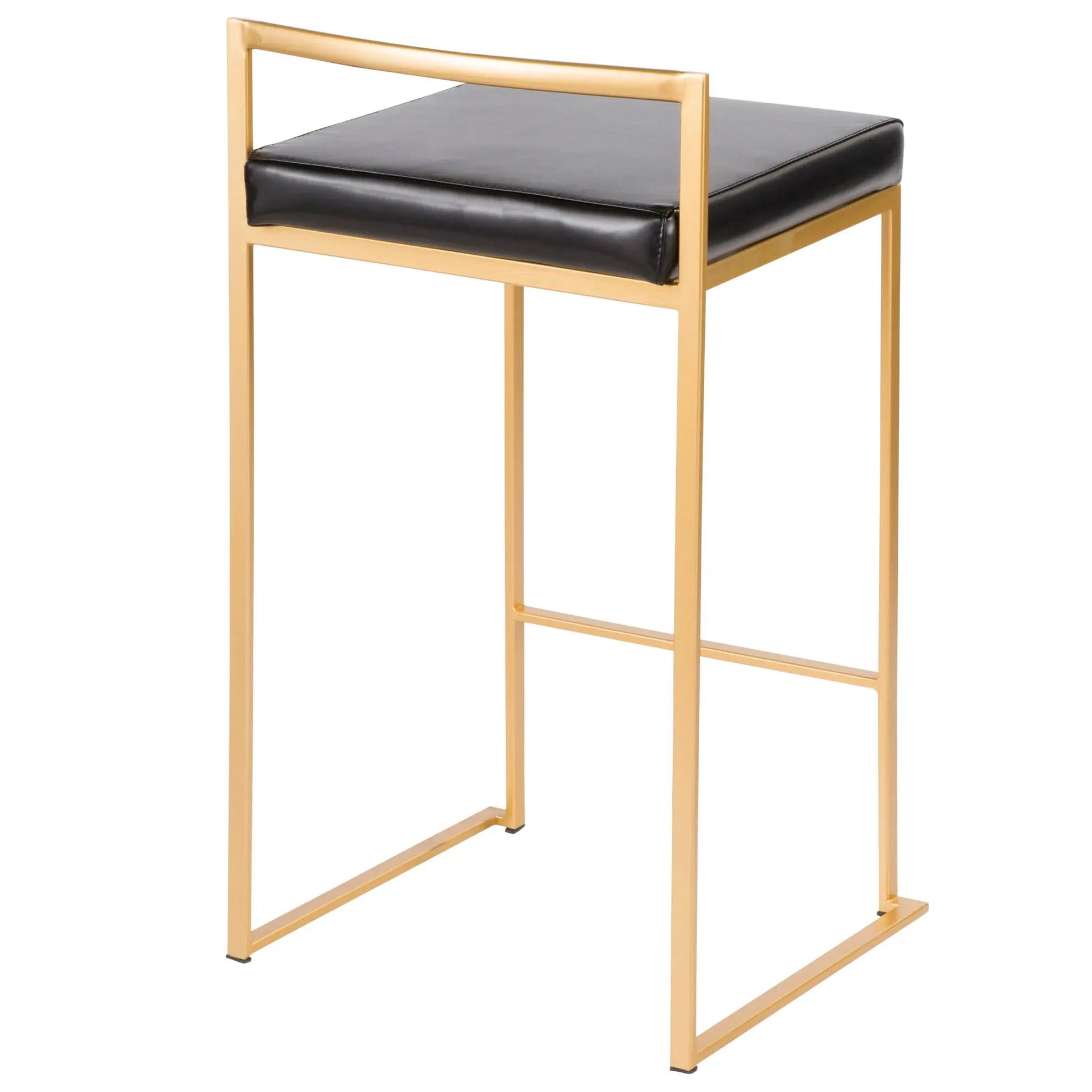 Fuji Glam counter stools set of 2 with black cushion and gold frame on Tampa Home & Garden Store