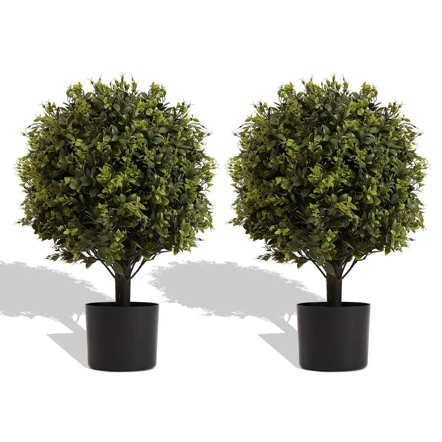 Artificial ball topiary trees in pots, set of 2, green foliage, Unique Piece Furniture on Tampa Home & Garden Store