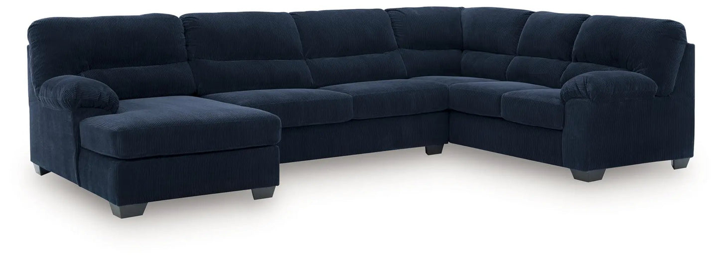 SimpleJoy Sectional sofa in navy blue corduroy with left chaise on Tampa Home & Garden Store