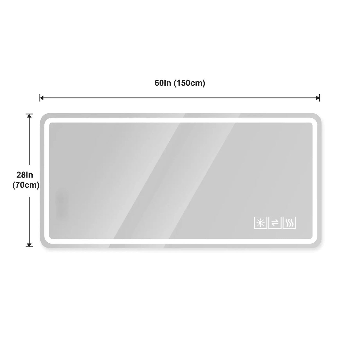 Frameless LED Bathroom Mirror Anti Fog Lights