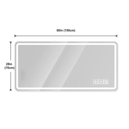 Frameless LED Bathroom Mirror Anti Fog Lights