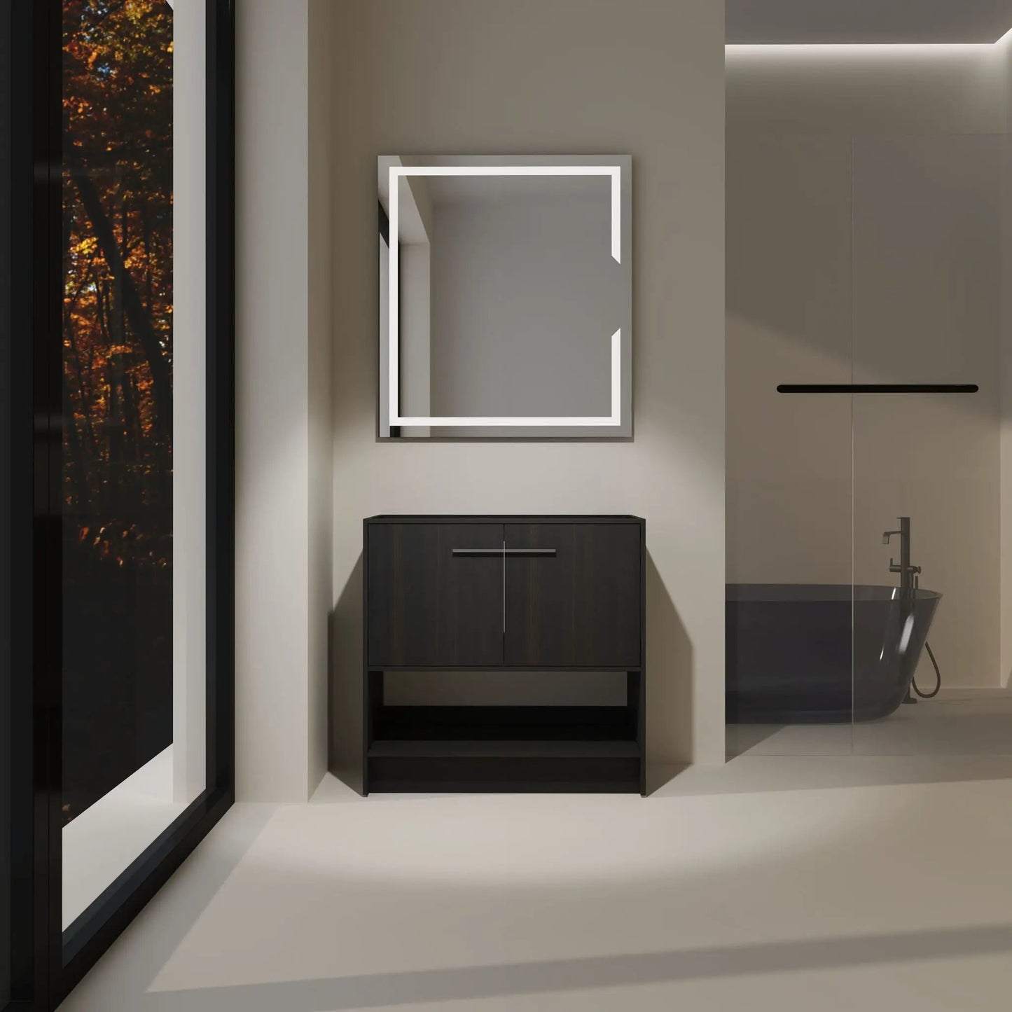 Sleek Freestanding Bathroom Vanity with Two Doors