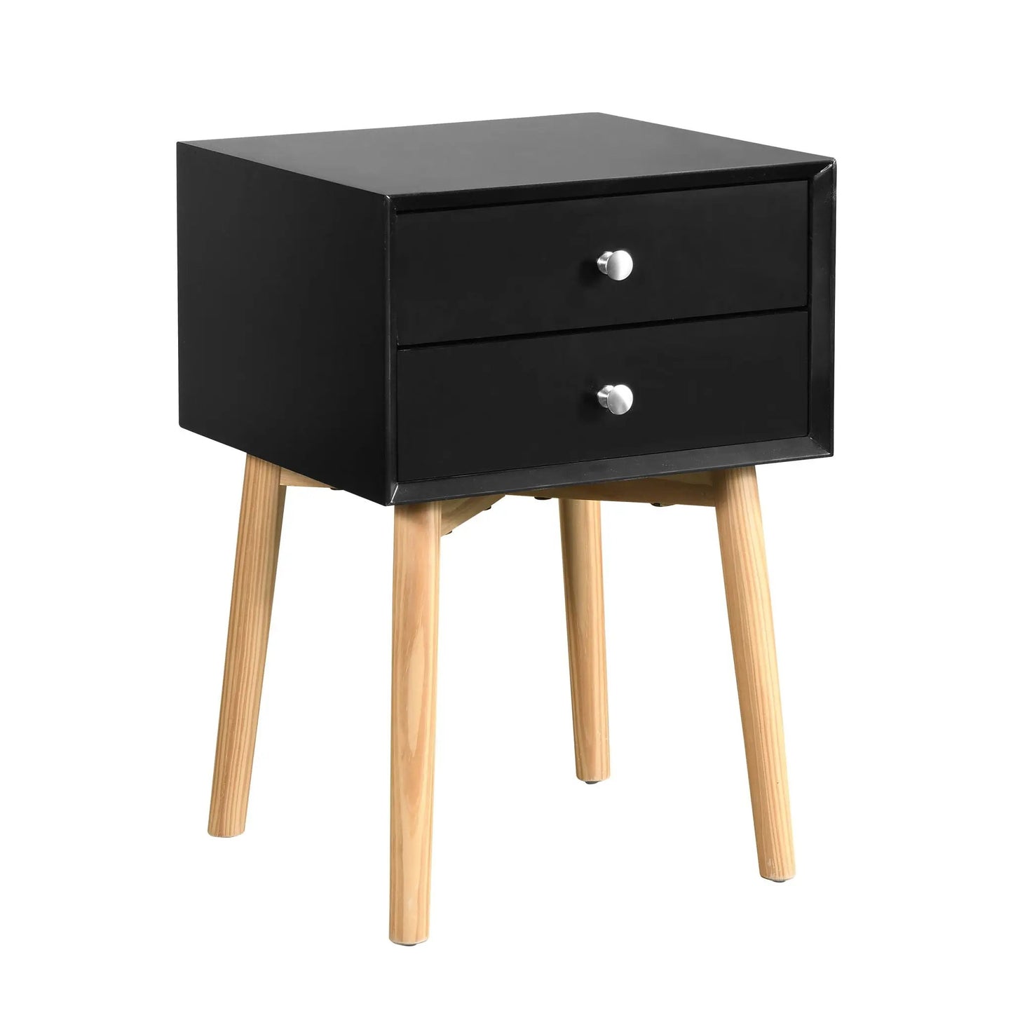 Side Table With Two Drawers Mid Century Modern