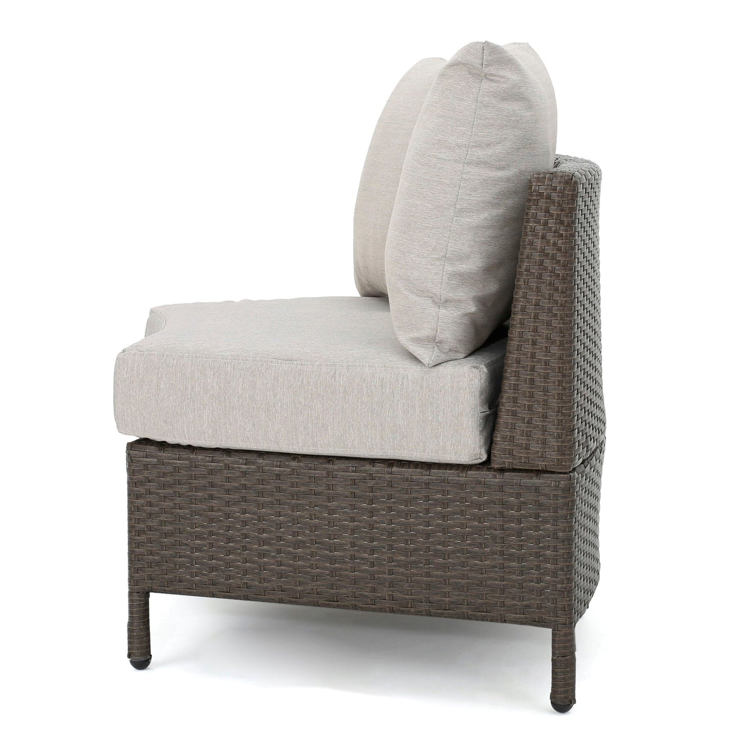 Pt Limon Modern Outdoor Single Sofa with beige cushions and dark brown wicker frame on Tampa Home & Garden Store