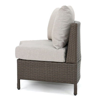 Pt Limon Modern Outdoor Single Sofa with beige cushions and dark brown wicker frame on Tampa Home & Garden Store