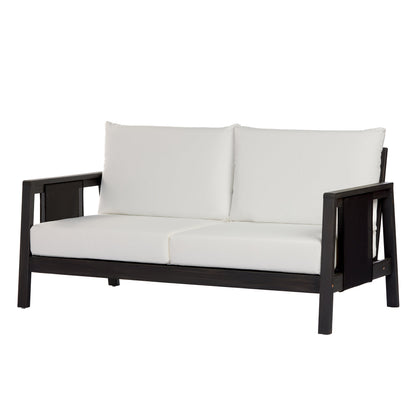 Outdoor Acacia Wood Loveseat and Coffee Table Set