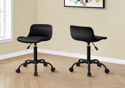 Office chairs, two black adjustable-height swivel chairs with wheels in a beige room on Tampa Home & Garden Store