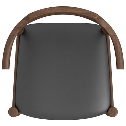 Mid-century modern dining chair with solid wood frame and dark gray upholstery on Tampa Home & Garden Store