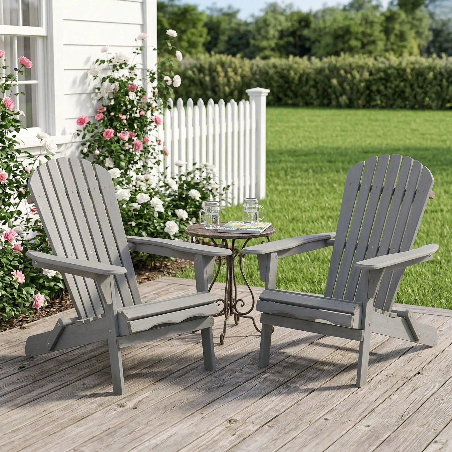 Oversized Outdoor Folding Adirondack Chair Garden