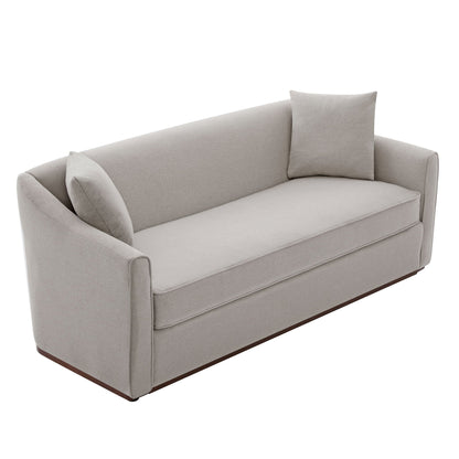 Modern 3 Seat Sofa With Chenille And Two Pillows