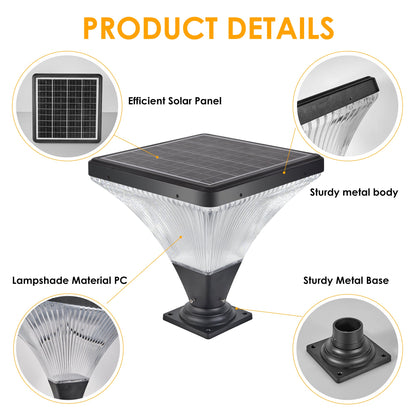 Modern Black Outdoor Post Light and Remote