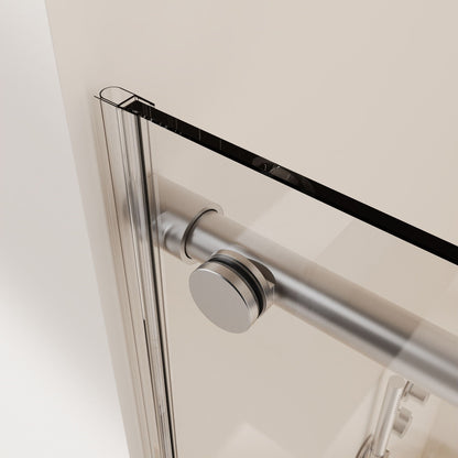 Frameless single sliding soft-close shower door hardware with chrome track and roller wheel on Tampa Home & Garden Store