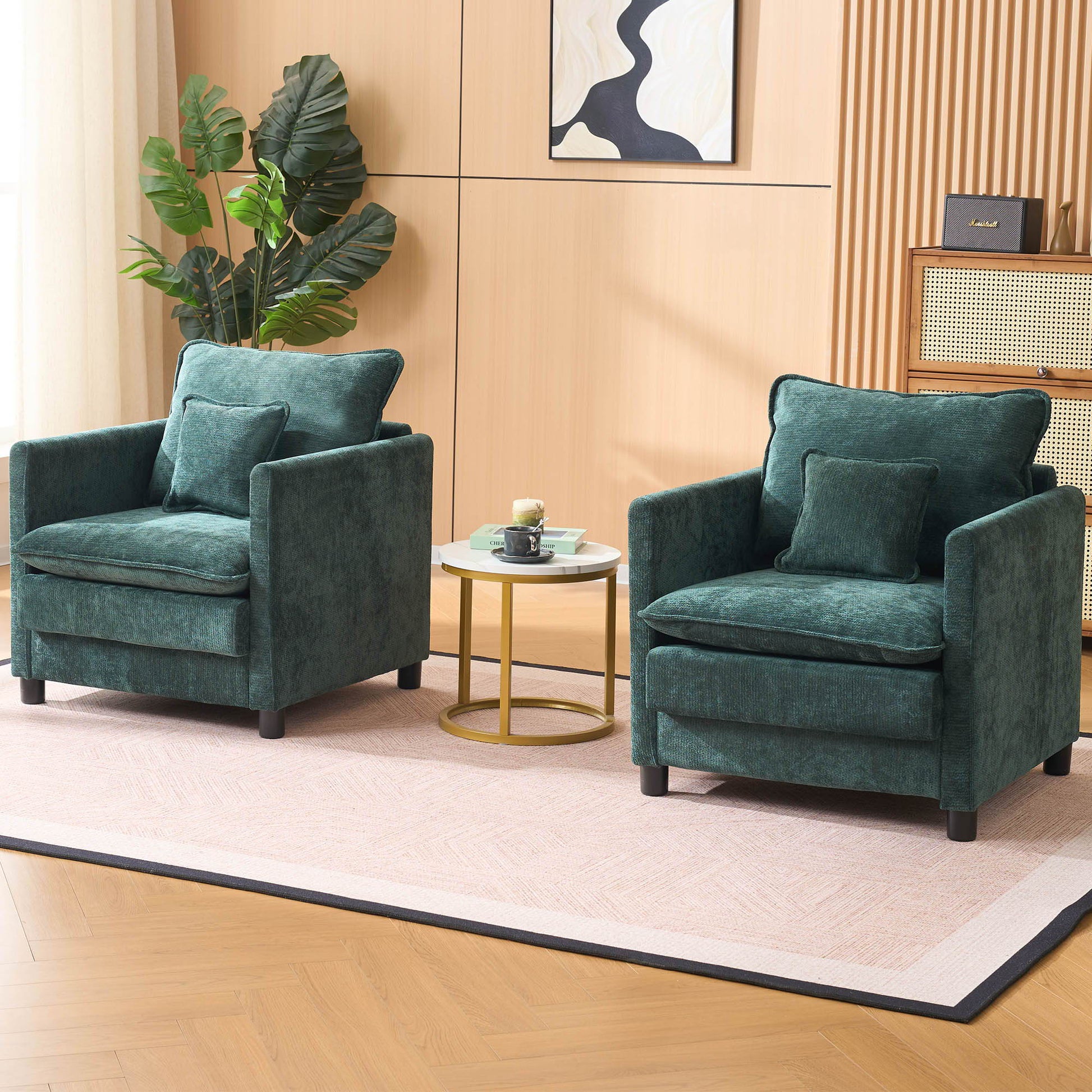 Pair of Modern Reading Armchairs in teal velvet by HouseOfZazla on Tampa Home & Garden Store