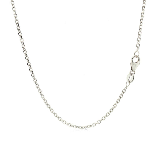 14k white gold adjustable cable chain necklace 1.5mm with lobster clasp on Tampa Home & Garden Store