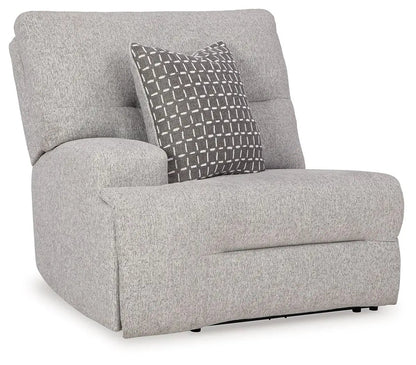 Acklen Place reclining sectional in gray fabric with a geometric gray pillow by Unique Piece Furniture on Tampa Home & Garden Store