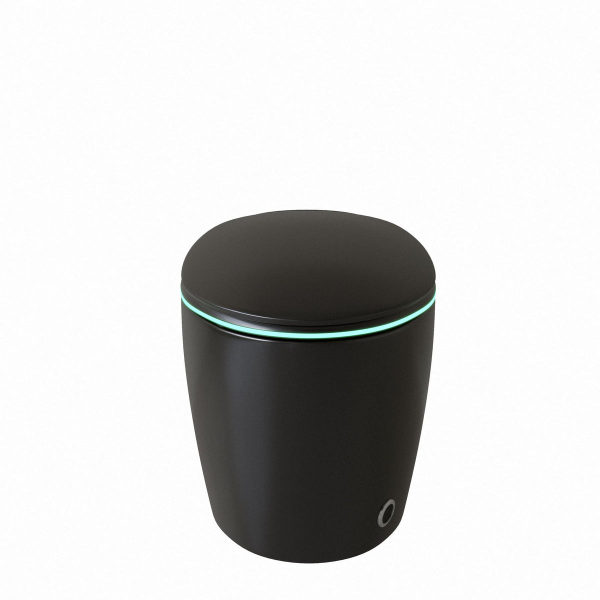 Smart toilet with matte black finish and teal LED ring, HouseOfZazla on Tampa Home & Garden Store