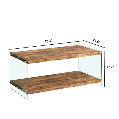 Durable Living Room Side Table with wood top and glass sides by Unique Piece Furniture on Tampa Home & Garden Store
