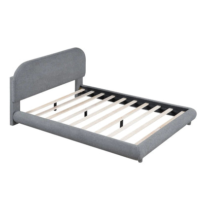 Upholstered Platform Bed With Thick Solid Frame