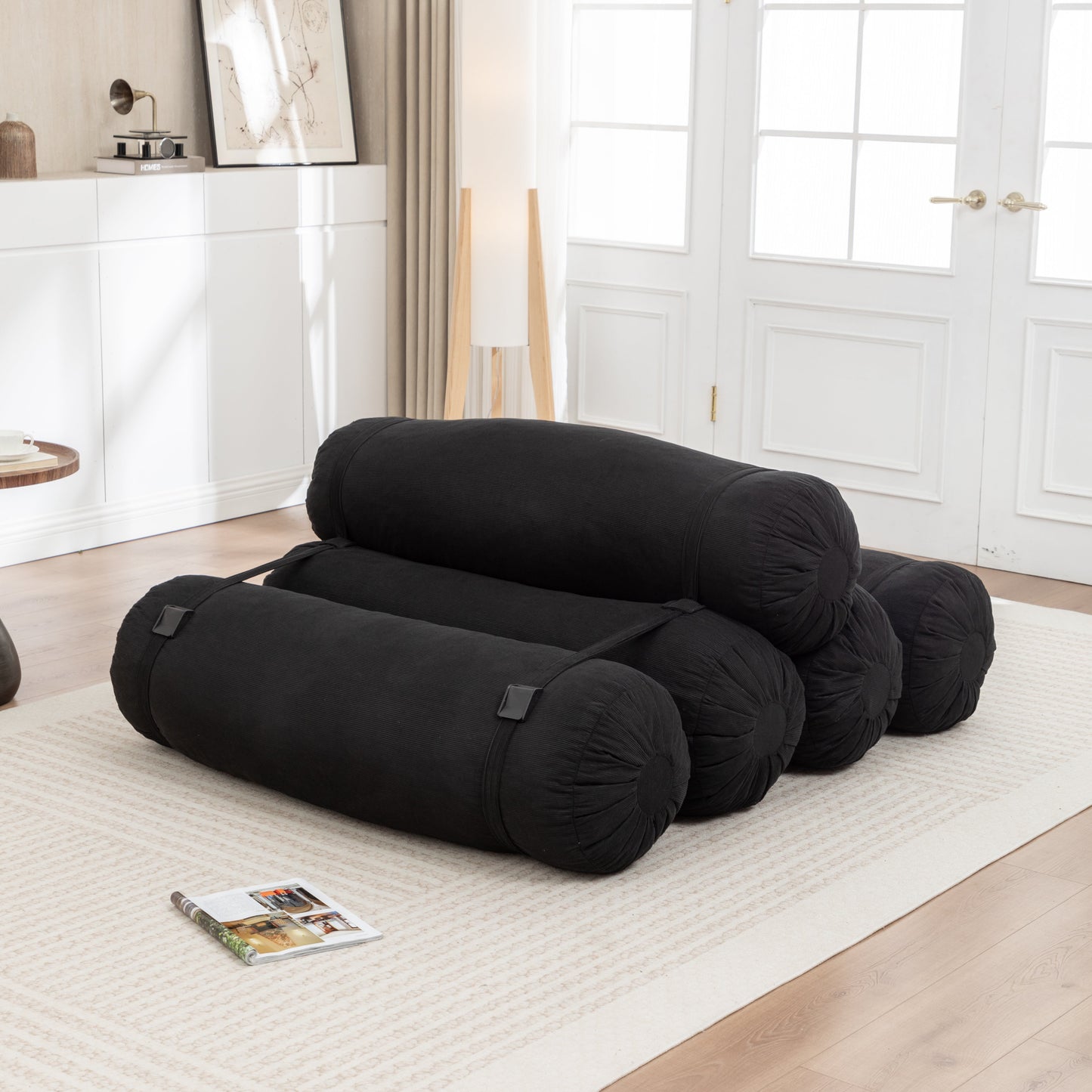 Adjustable Corduroy Convertible Floor Sofa