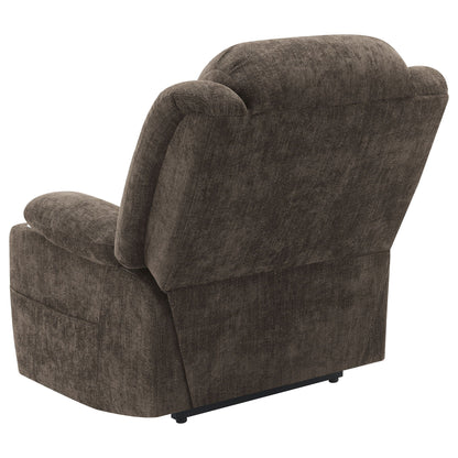 Beca upholstered lift recliner by HouseOfZazla in brown textured fabric on Tampa Home & Garden Store