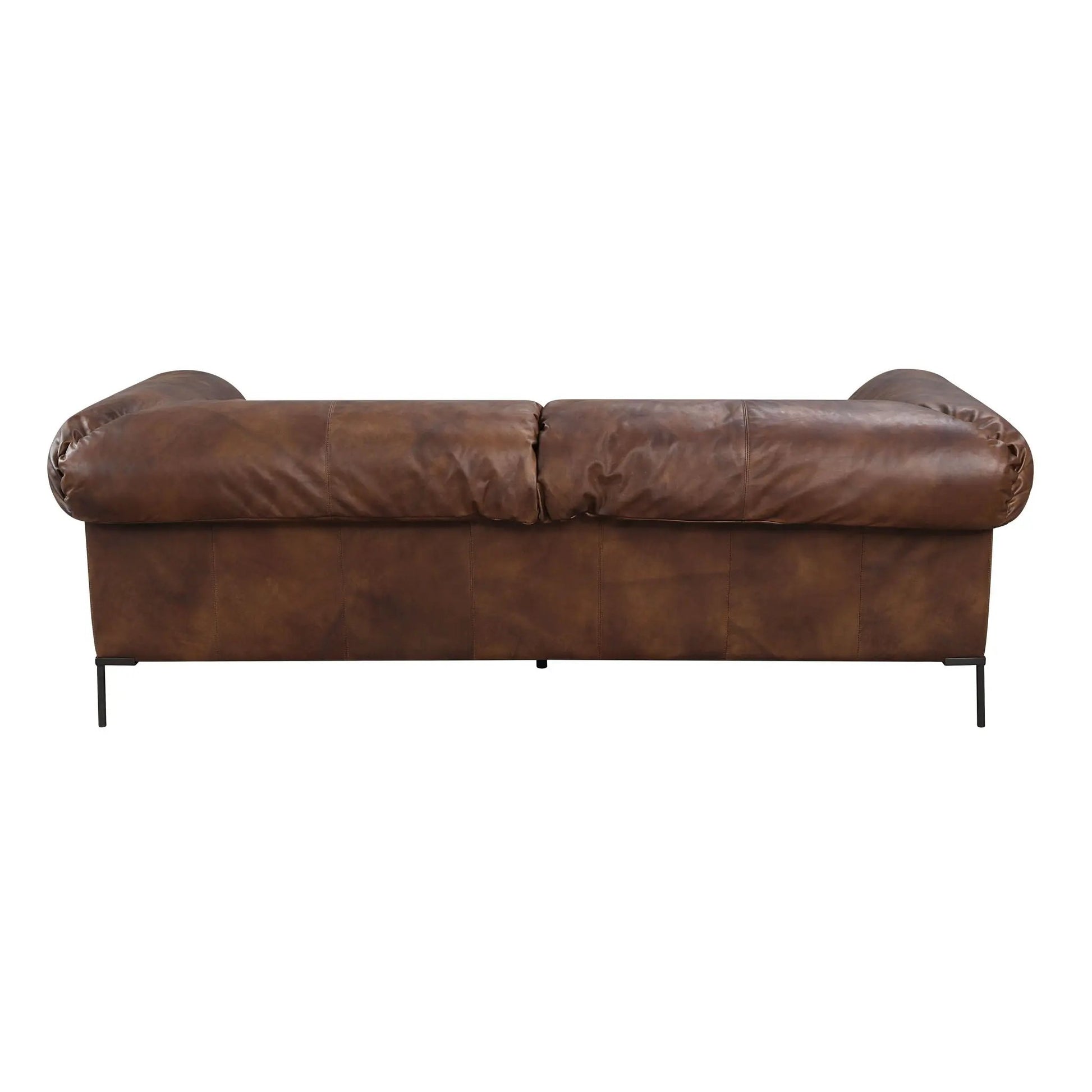 Jaron top grain leather sofa mocha by Unique Piece Furniture with metal legs on Tampa Home & Garden Store