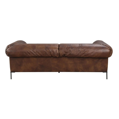 Jaron top grain leather sofa mocha by Unique Piece Furniture with metal legs on Tampa Home & Garden Store