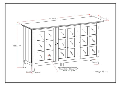 Acadian Wide Storage Cabinet Handcrafted